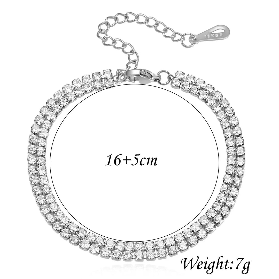 Tennis 2row Bracelet With Zircon steel - Shop-Tetuan