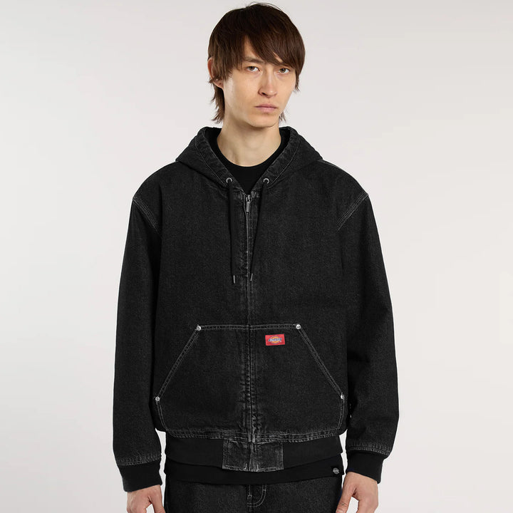 Dickies Hilham Lined Demim Hooded Bomber jacket black
