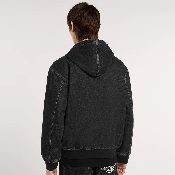 Dickies Hilham Lined Demim Hooded Bomber jacket black