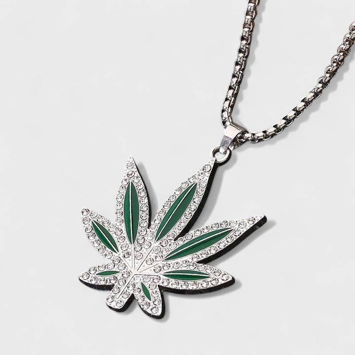 Hemp Pendant Necklace silver/green