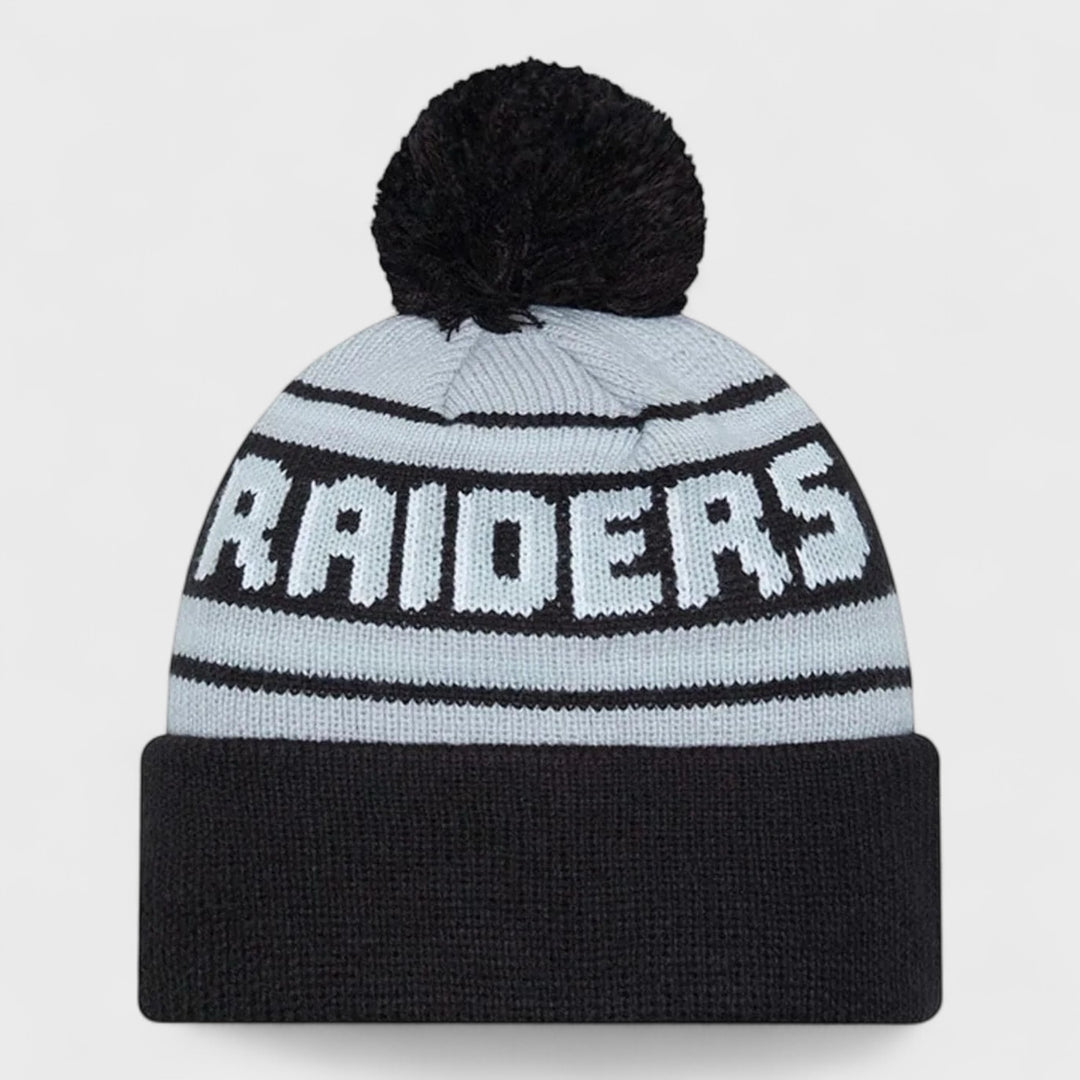 New Era NFL Pom Wordmark Bobble Knit Beanie LV Raiders black/grey