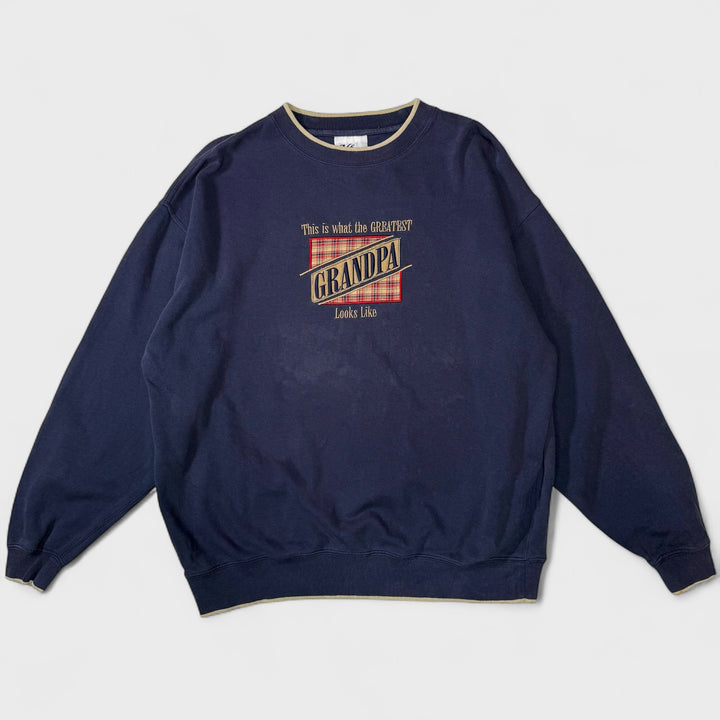 M & C Sports This Is What The Greatest Grandpa Looks Like Vintage crewneck navy XL