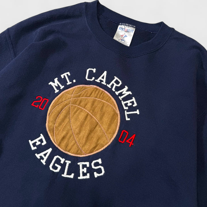 Jerzees MT. Carmel Eagles Basketball 2004 Vintage crewneck navy M