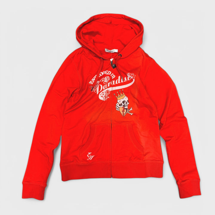 Ed Hardy Womens Y2K Vintage Hoody red L - Shop-Tetuan
