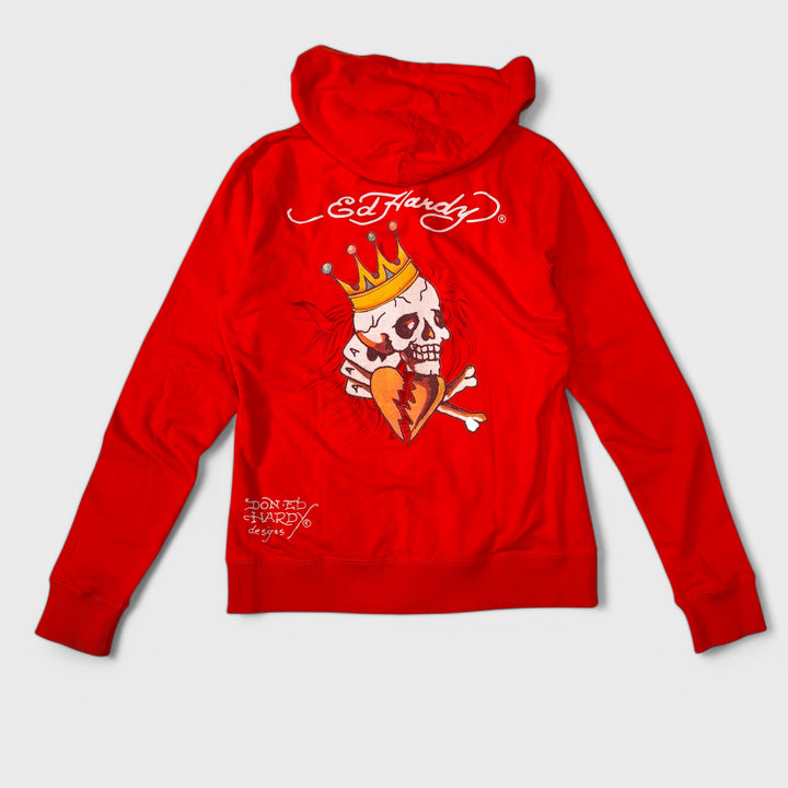 Ed Hardy Womens Y2K Vintage Hoody red L - Shop-Tetuan