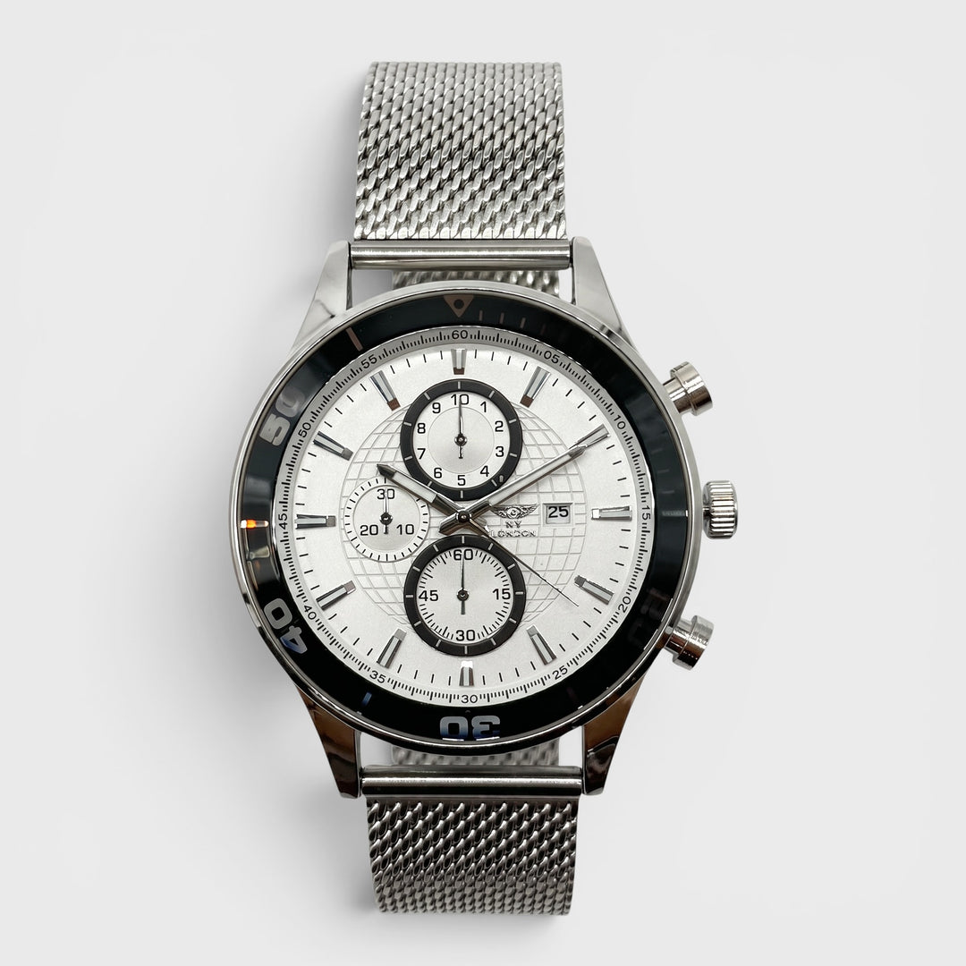 NY London Mesh Bracelet Watch pnp/white