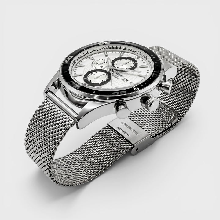 NY London Mesh Bracelet Watch pnp/white