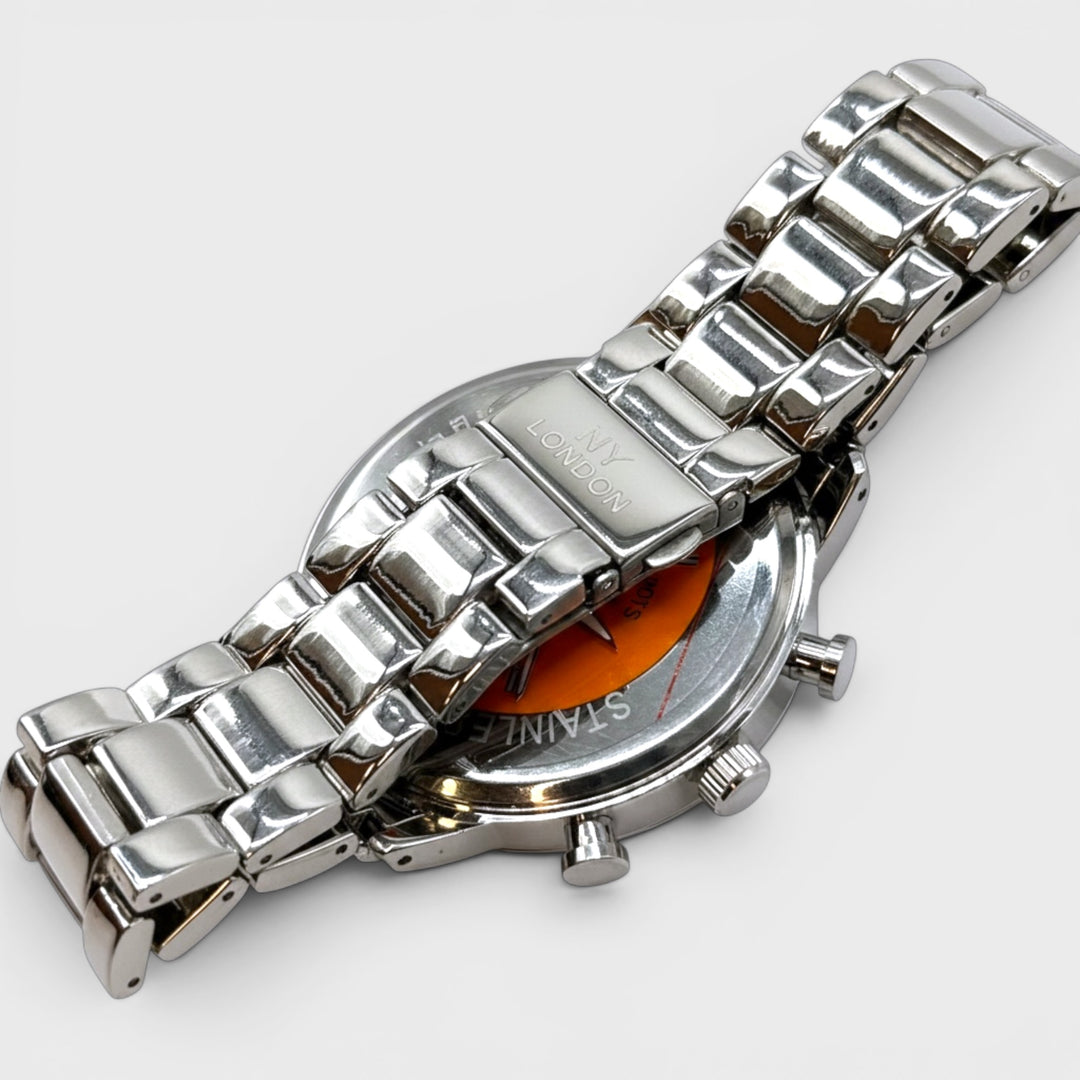 NY London Metal Bracelet Watch silver/orange