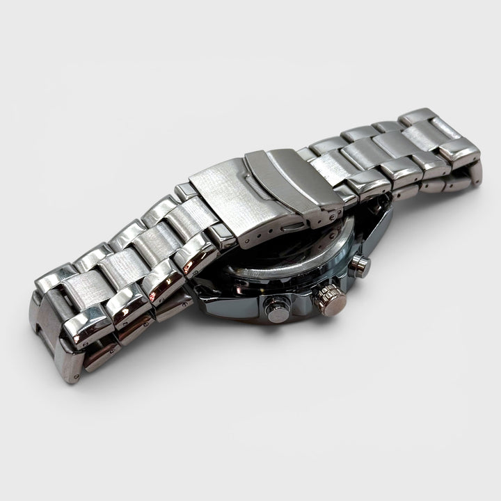 NY London Quamer Digital Metal Bracelet Watch silver/black