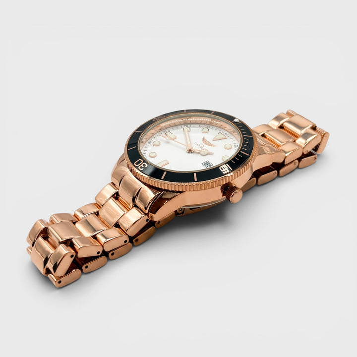NY London Round Metal Bracelet Watch rose gold/white