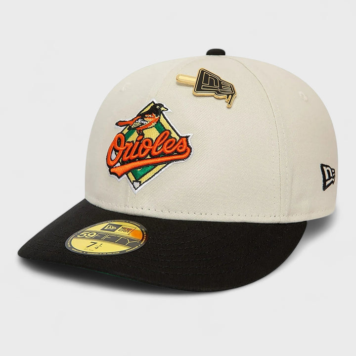 New Era MLB Pin Stone Low Profile 59Fifty B Orioles cream/blk - Shop-Tetuan