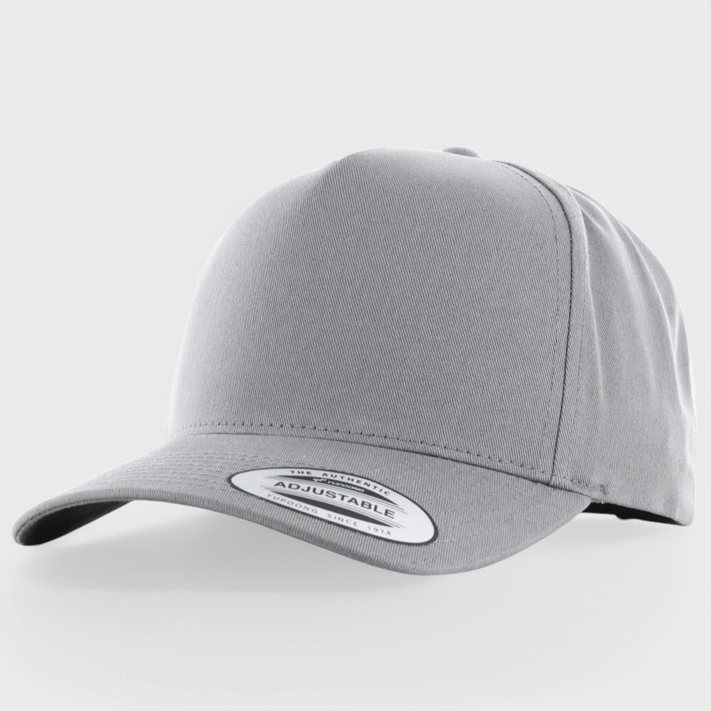 The Classics Yupoong 5-Panel Curved Classic snapback grey - Shop-Tetuan