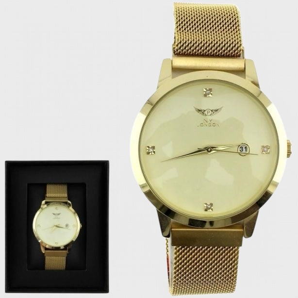 NY London Magnetic Mesh Bracelet gold