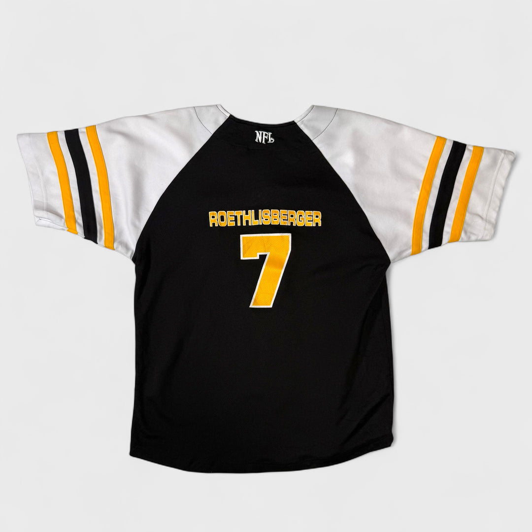 Players Inc NFL Pittsburgh Steelers #7 Roethlisberger Jersey black/yellow XL (youth) - Shop-Tetuan