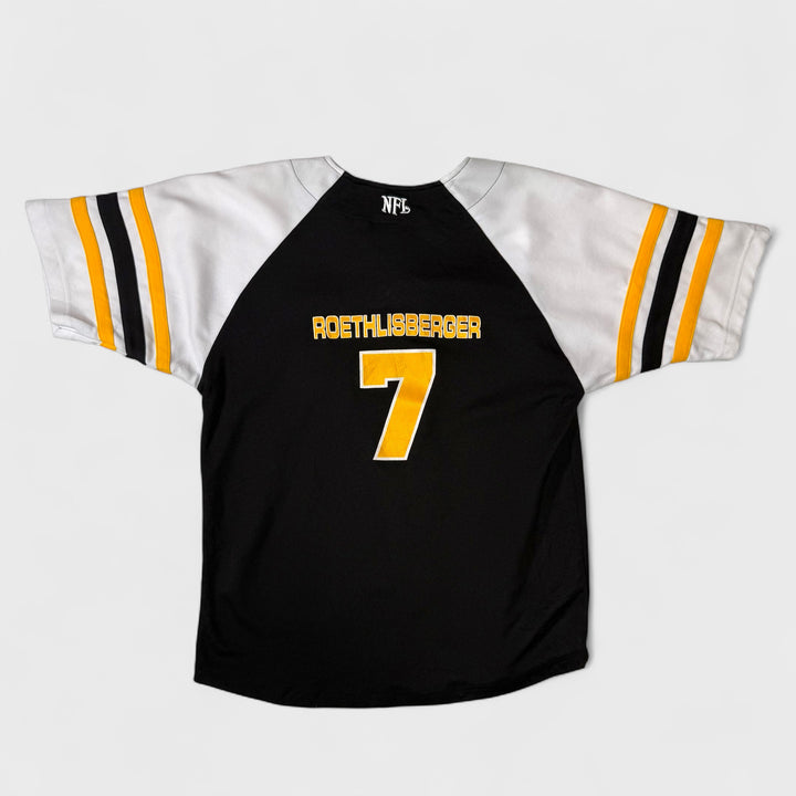 Players Inc NFL Pittsburgh Steelers #7 Roethlisberger Jersey black/yellow XL (youth) - Shop-Tetuan