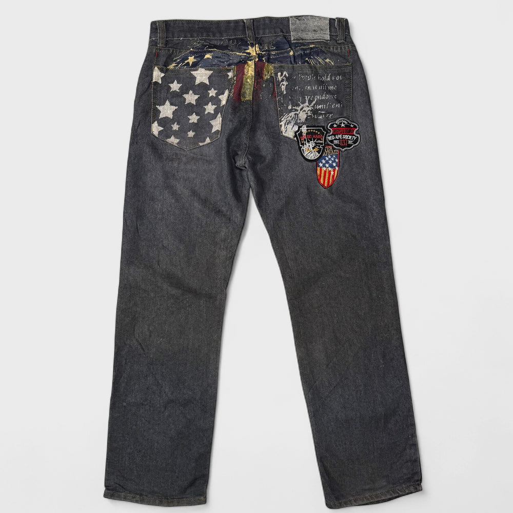 Red Ape Patches Jeans black 34 - Shop-Tetuan