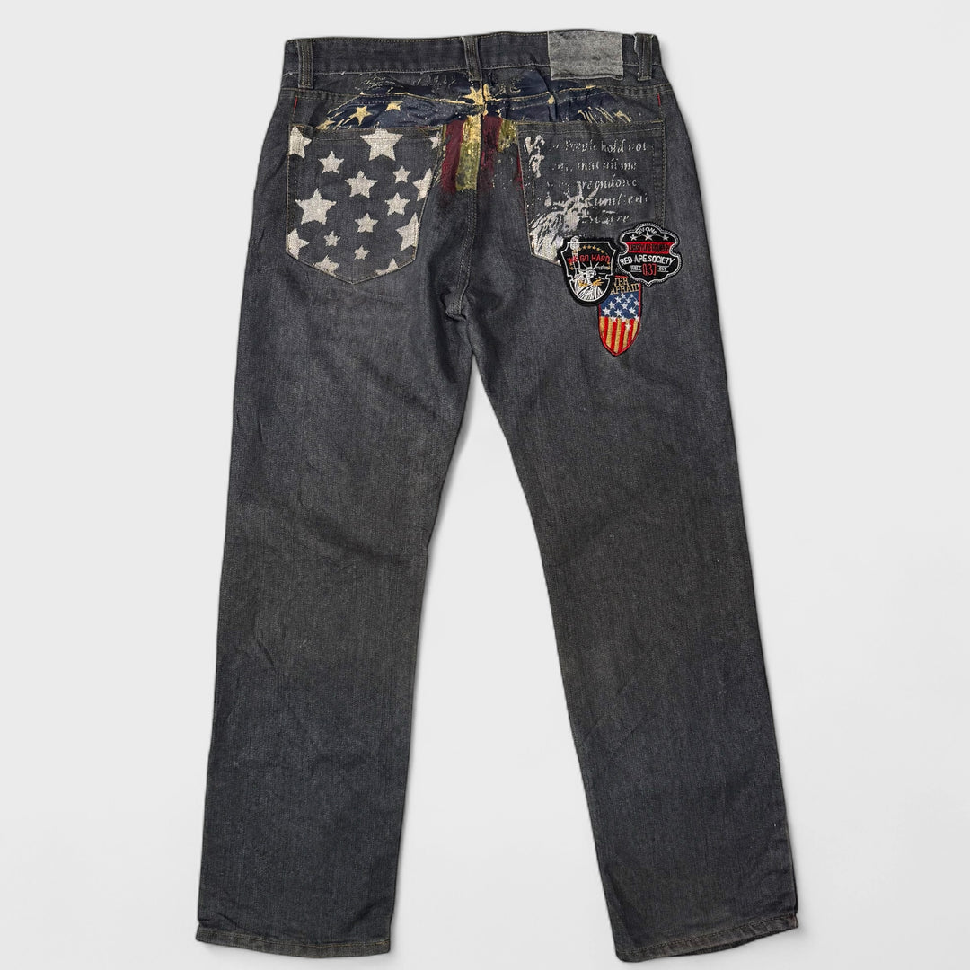 Red Ape Patches Jeans black 34 - Shop-Tetuan