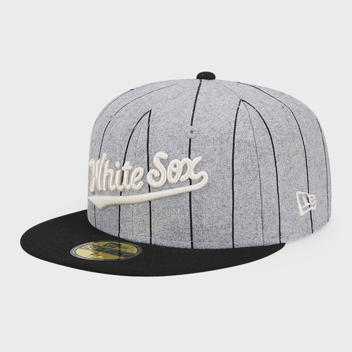 New Era Heather Pinstripe 59Fifty C White Sox grey/blk - Shop-Tetuan