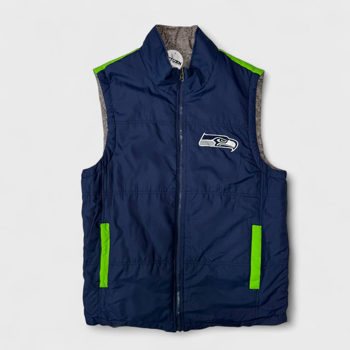G-III Apparel Group NFL Reversible Seattle Seahawks Vest navy/lime green/grey S - Shop-Tetuan