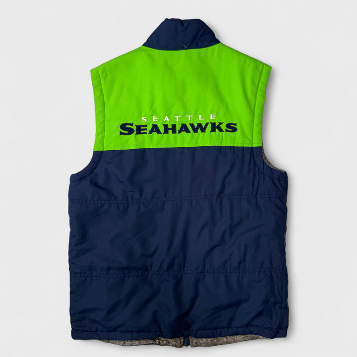 G-III Apparel Group NFL Reversible Seattle Seahawks Vest navy/lime green/grey S - Shop-Tetuan