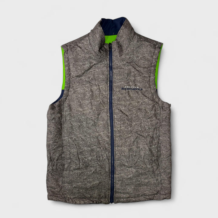 G-III Apparel Group NFL Reversible Seattle Seahawks Vest navy/lime green/grey S - Shop-Tetuan