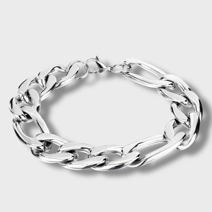 Small and Large Links Stainless Steel Chain Bracelet with Lobster Clasp 15mm - Shop-Tetuan