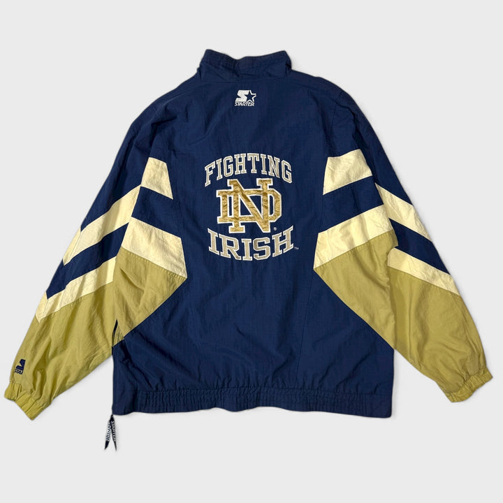 Starter 90s Vintage Notre Dame Fighting Irish American Football Pullover Jacket navy/khaki XL - Shop-Tetuan