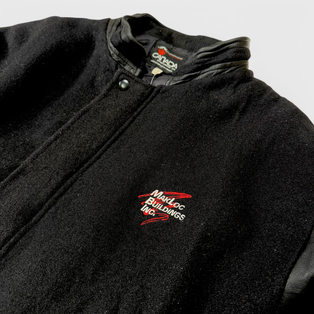 Canada Sportswear "MakLoc Buildings Inc." baseball jacket black L