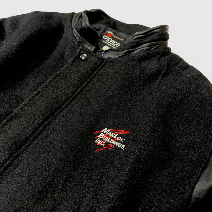 Canada Sportswear "MakLoc Buildings Inc." baseball jacket black L