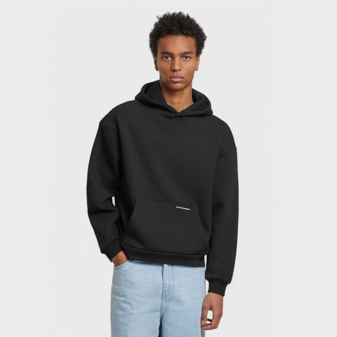 Mister Faith Is Strength Fluffy hoody black - Shop-Tetuan