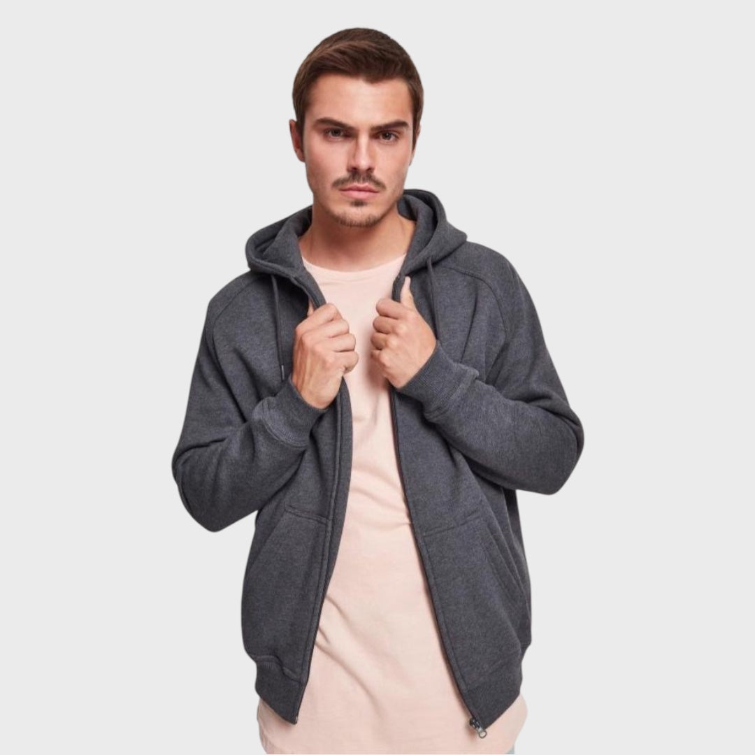 Urban Classics zip hoody charcoal - Shop-Tetuan