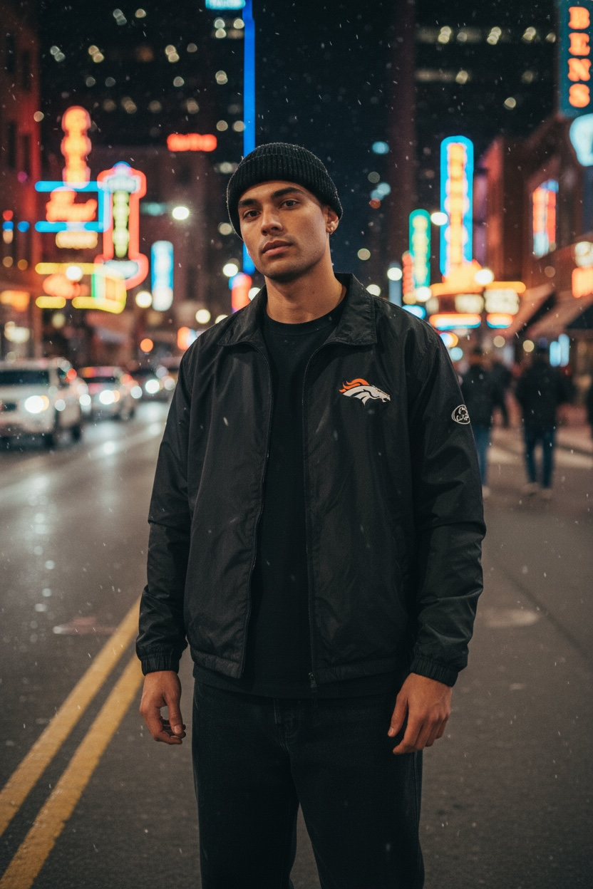 NFL Team Apparel Vintage Coach Jacket D Broncos black XL - Shop-Tetuan