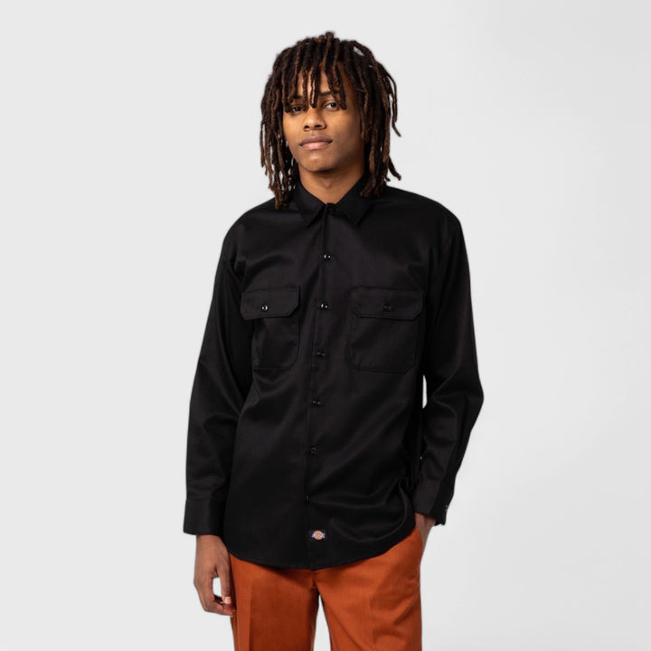 Dickies Work Shirt Long Sleeve Rec black - Shop-Tetuan