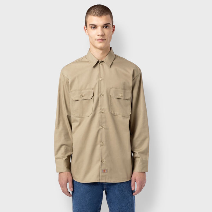 Dickies Work Shirt Long Sleeve Rec khaki - Shop-Tetuan