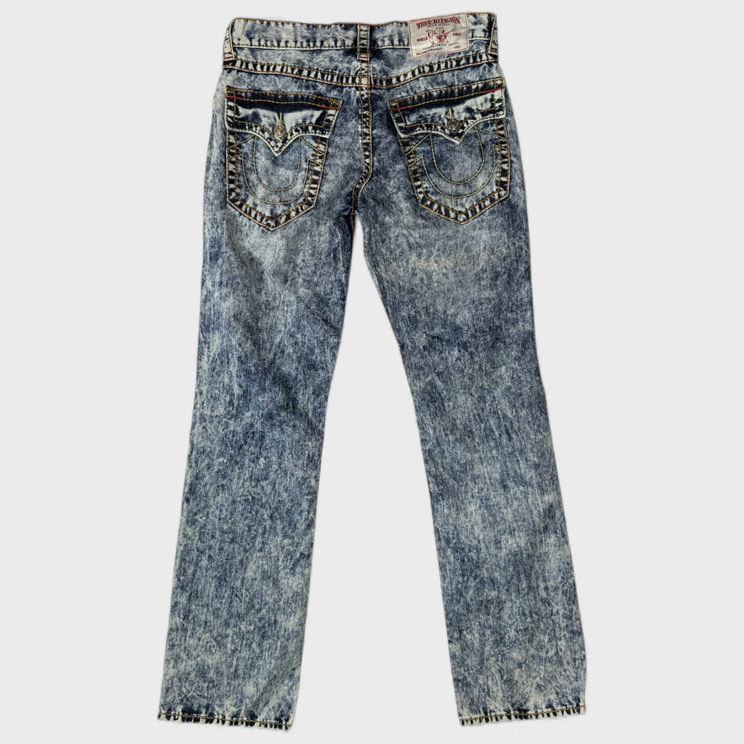 True Religion Straight Flap Jeans acid wash 32