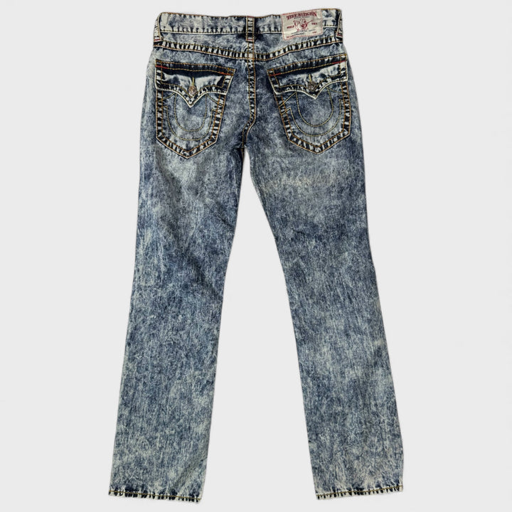 True Religion Straight Flap Jeans acid wash 32