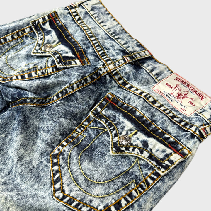 True Religion Straight Flap Jeans acid wash 32