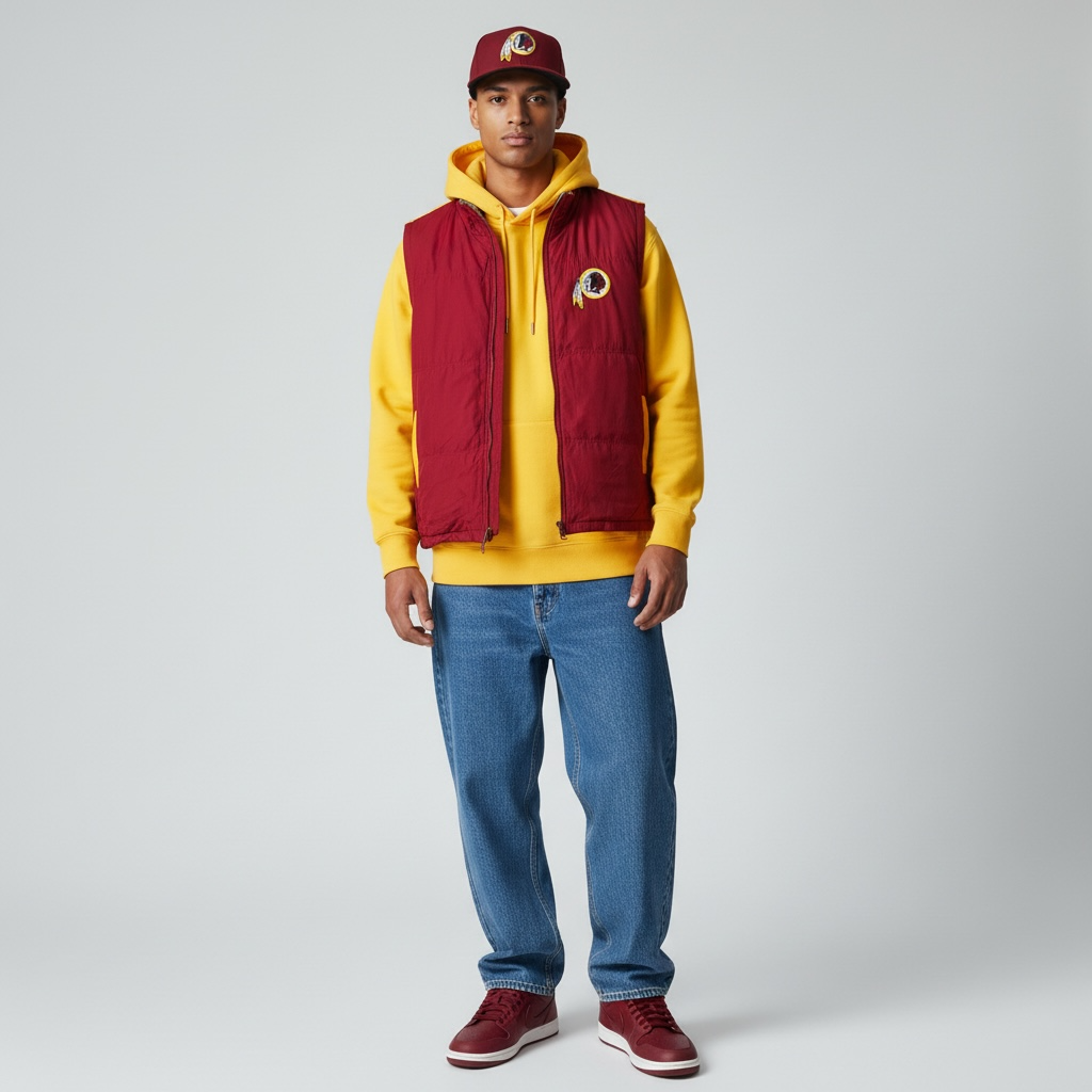 G-III Apparel Group NFL Reversible Vintage Washington Redskins Vest maroon/grey 3XL