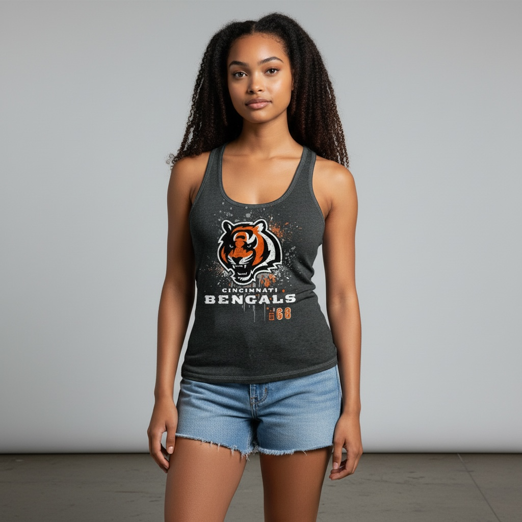 Team Apparel NFL Womens Cincinnati Bengals tank top charcoal M