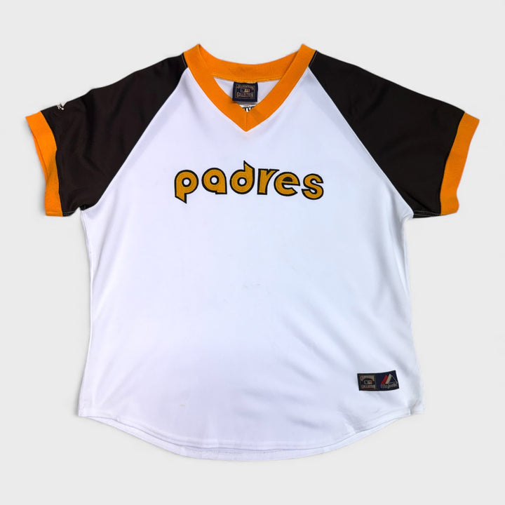Majestic Vintage Cooperstown Collection MLB San Diego Padres jersey white/brown/yellow M