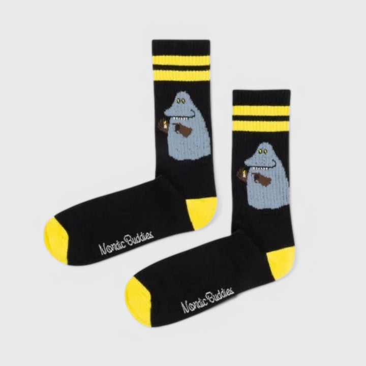 Moomin Mörkö Retro socks black/yellow