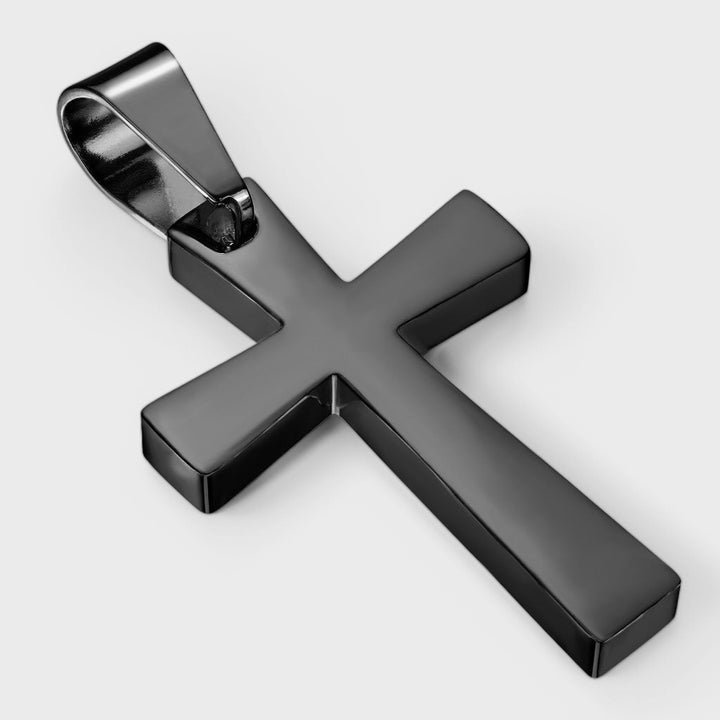 Latin Cross Pendant Stainless Steel black