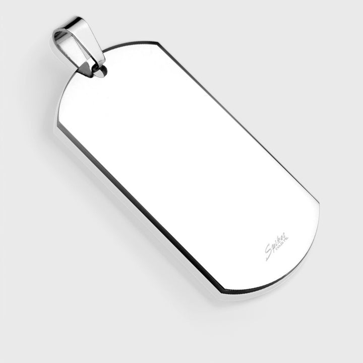 Plain Medium Sized Engravable Dog Tag Pendant steel - Shop-Tetuan