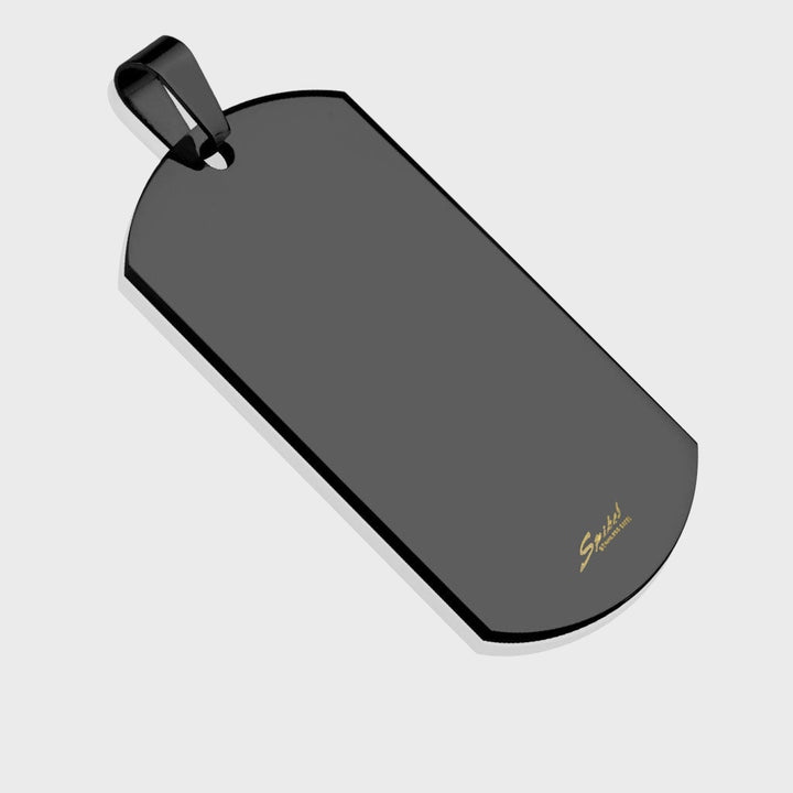Plain Medium Sized Engravable Dog Tag Pendant black - Shop-Tetuan