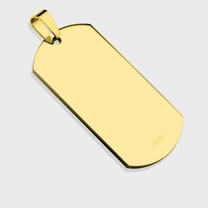 Plain Medium Sized Engravable Dog Tag Pendant gold