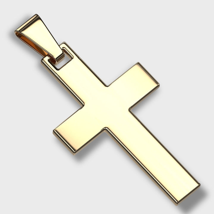 Simple Cross Pendant Stainless Steel Gold