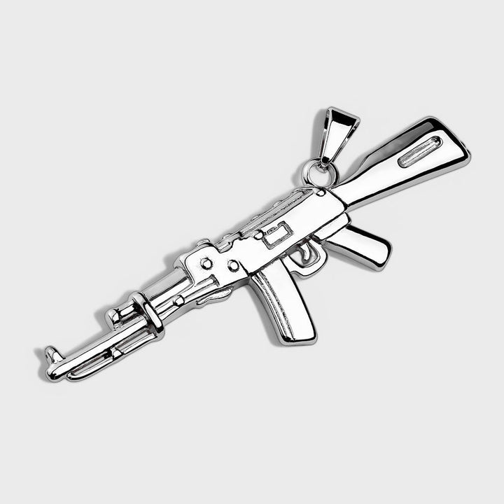 Semi-Auto Rifle Stainless Steel Pendants steel - Shop-Tetuan
