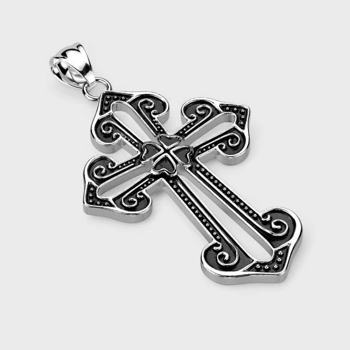 316L Stainless Steel Celtic Cross With Shamrock Center Casting Chain