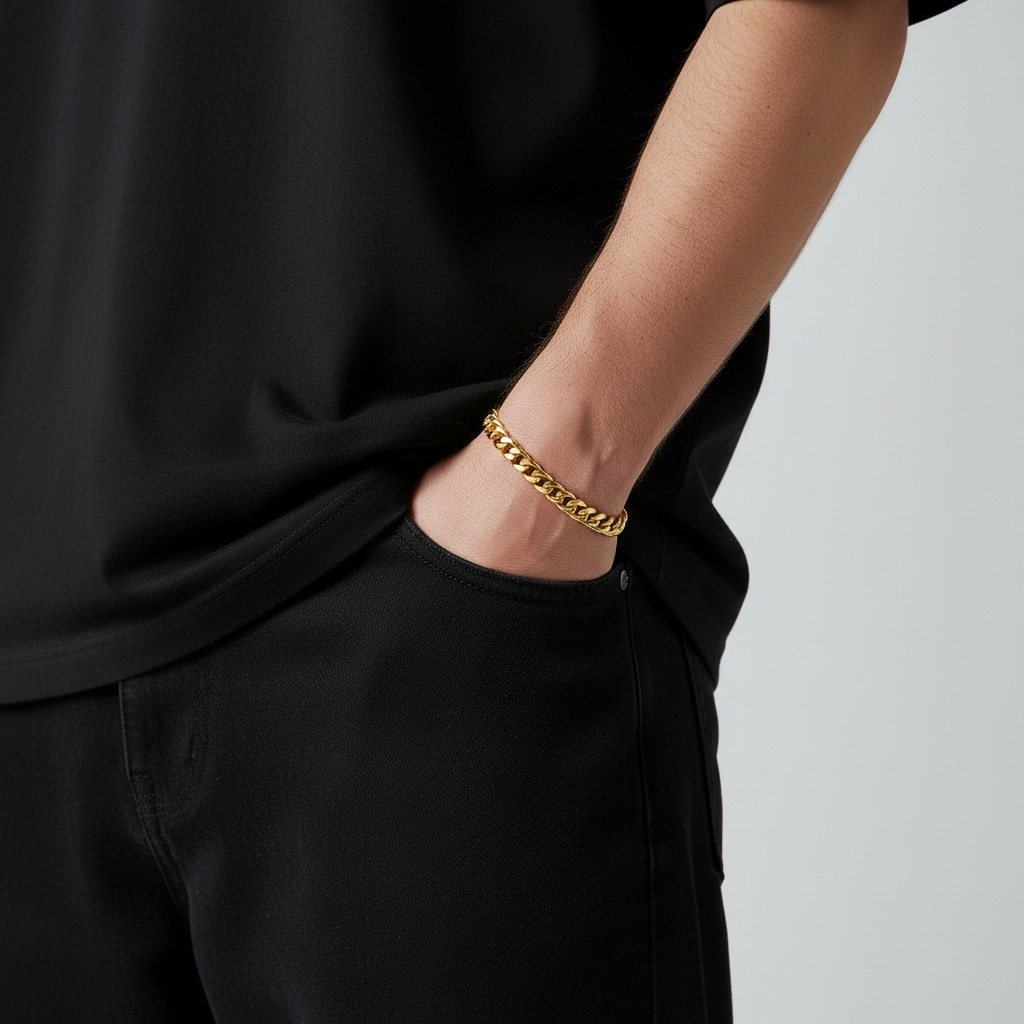 Cuban Link Bracelet 9mm x 21cm gold