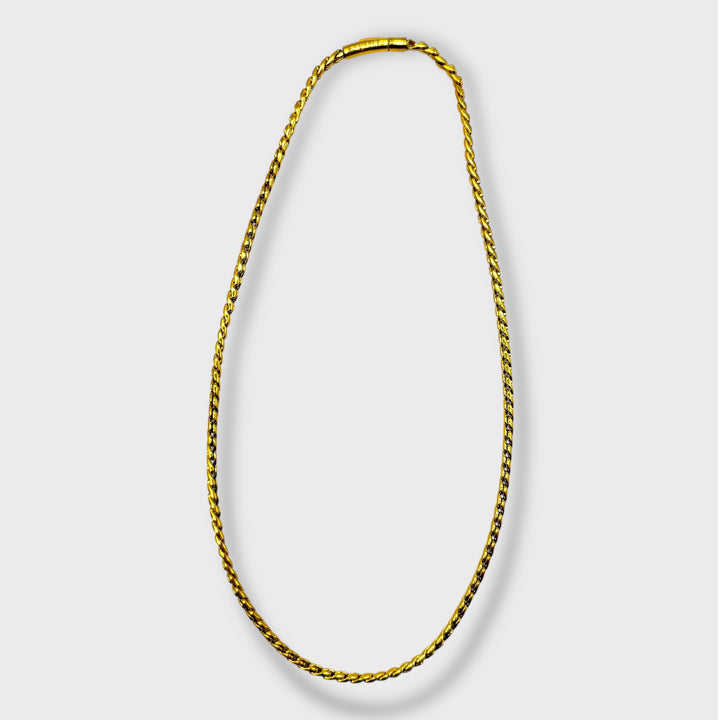 Clip Lock Chain Necklace 65cm x 4mm steel gold